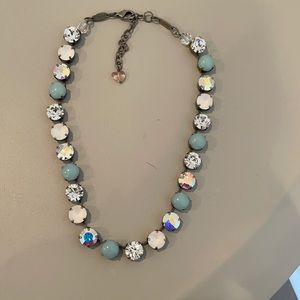 Sabika choker- multi color- blue, white, iridescent